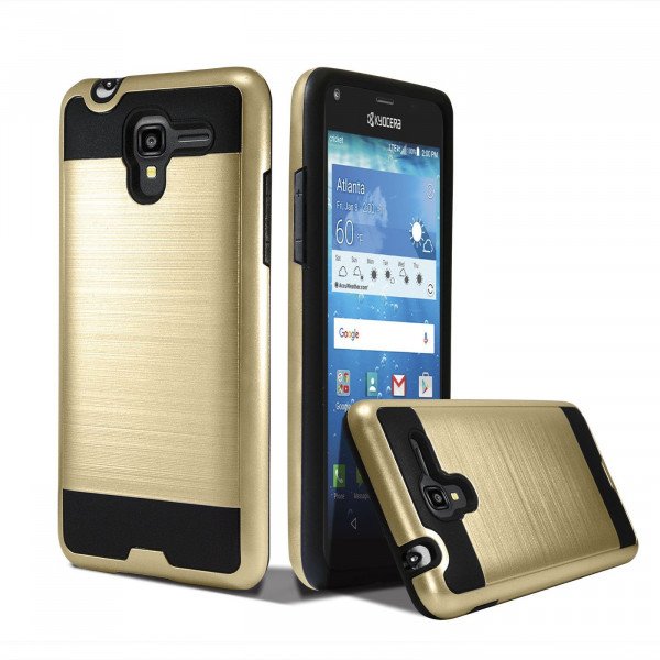 Wholesale Kyocera Hydro View C6742 / Hydro Reach C6743 Armor Hybrid Case (Gold)